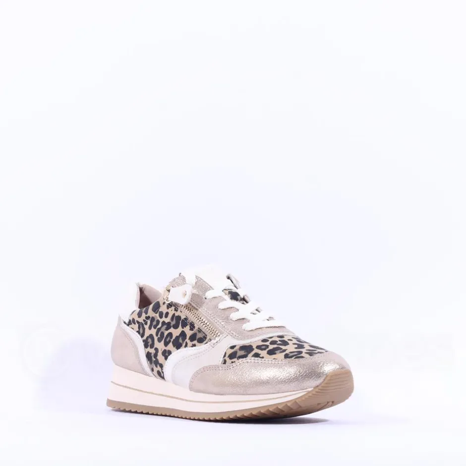 Women Jana Laced Shoe With Side Zip - Leopard Combi