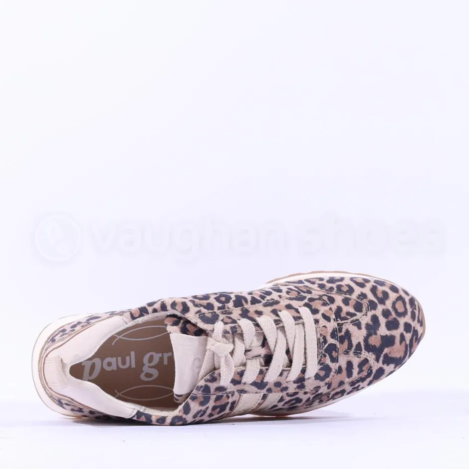 Women Paul Green Laced Sporty Trainer - Animal Print