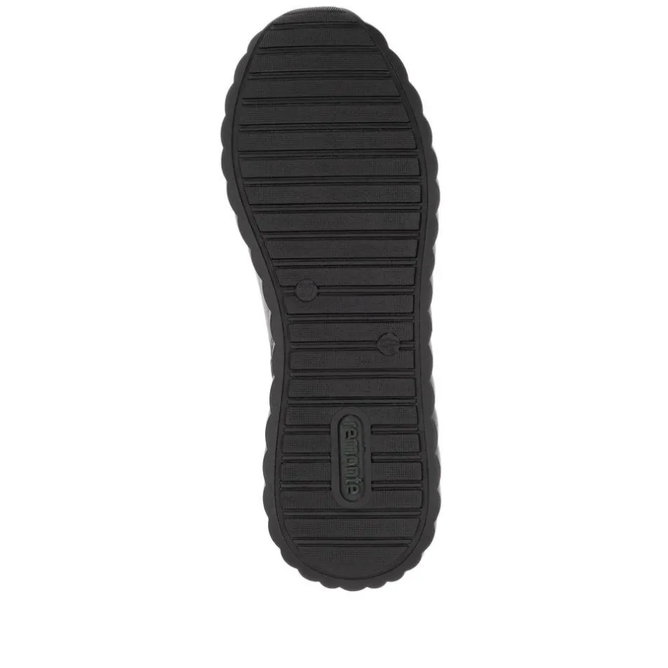 Women Remonte Laced Trainer With Side Zip - Green Leather
