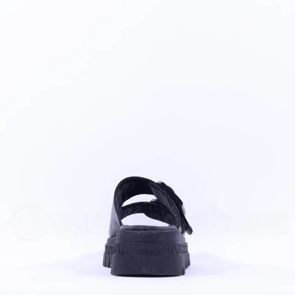 Women Tamaris Lalita Platform Buckle Mule - Black Leather