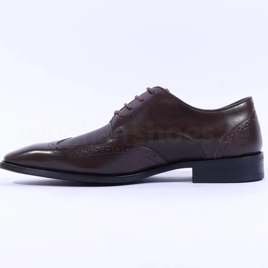 Tommy Bowe Lavington Wing Tip Shoe - Brown Leather