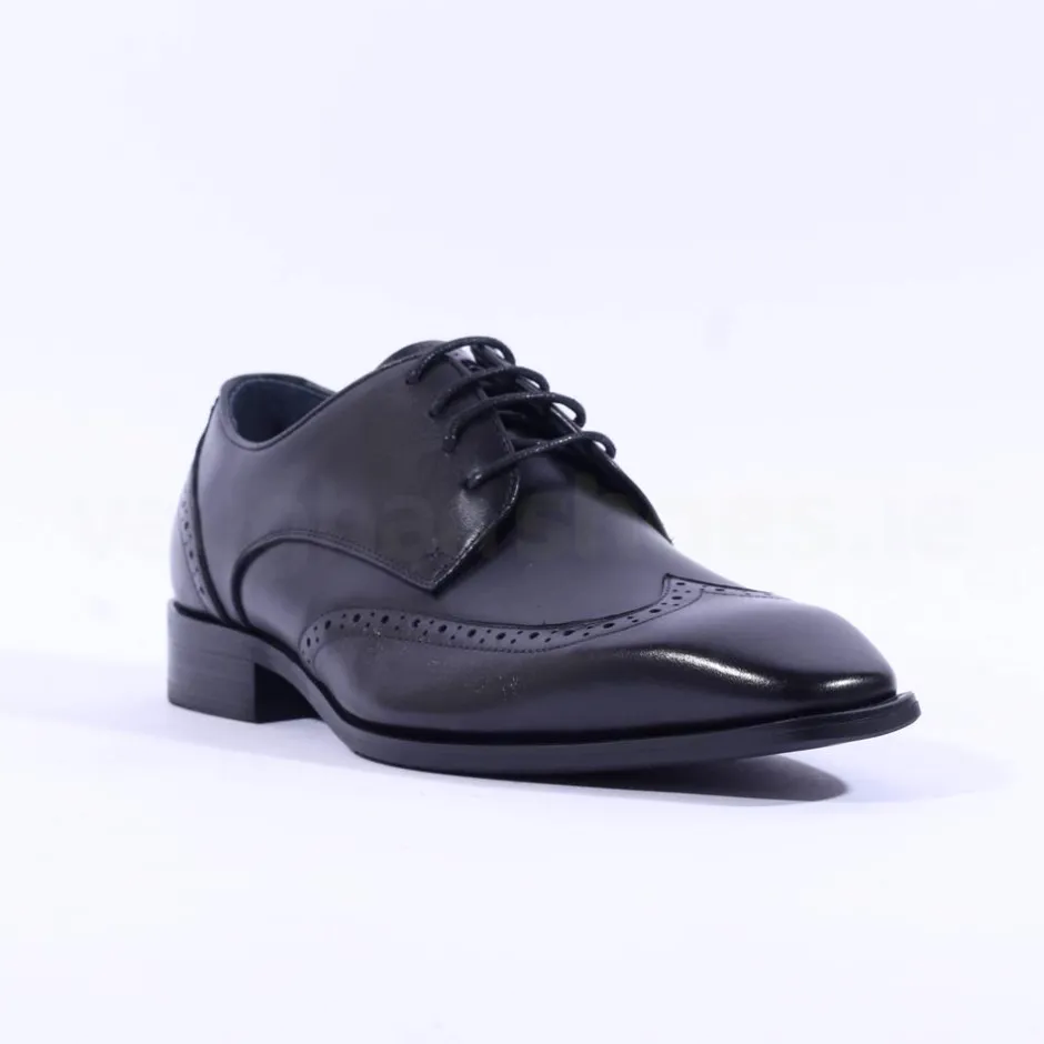 Tommy Bowe Lavington Wing Tip Shoe - Black Leather