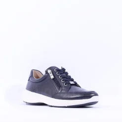 Women Caprice Lea Side Zip Comfort Laced Shoe - Ocean