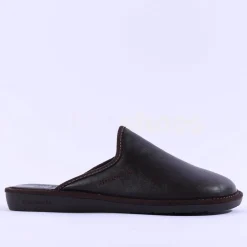 Nordikas Men Leather Mule House Slipper - Brown Leather