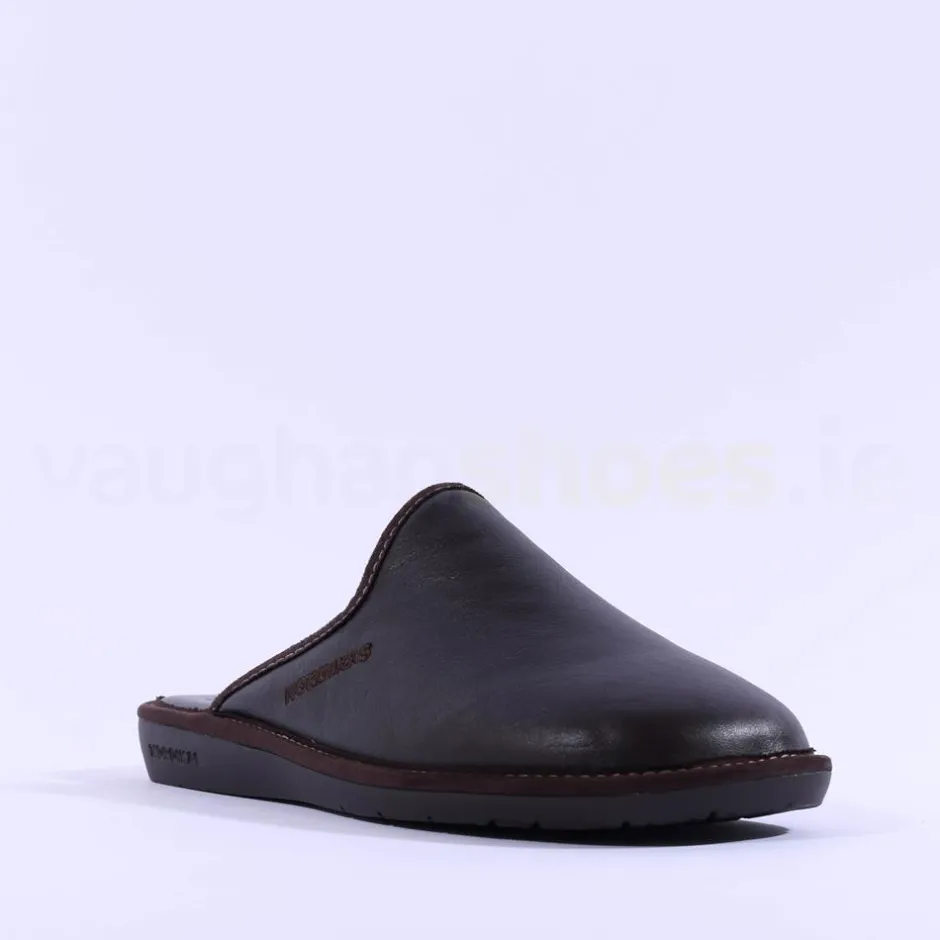 Nordikas Men Leather Mule House Slipper - Brown Leather