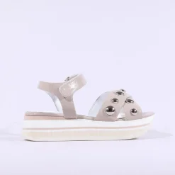 Women Marco Moreo Lecce Stud Platform Sandal - Beige Patent