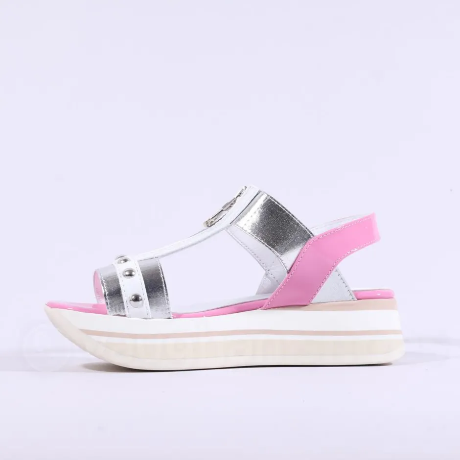 Women Marco Moreo Lecce Zip Platform Sandal - Pink White