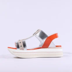 Women Marco Moreo Lecce Zip Platform Sandal - Orange Combi