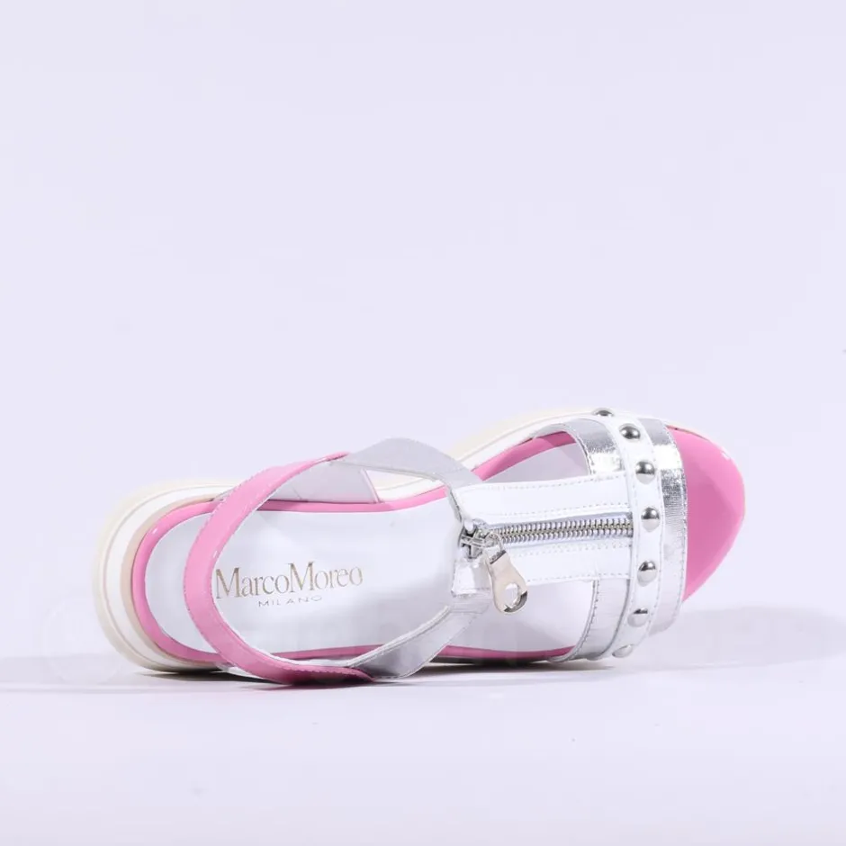 Women Marco Moreo Lecce Zip Platform Sandal - Pink White