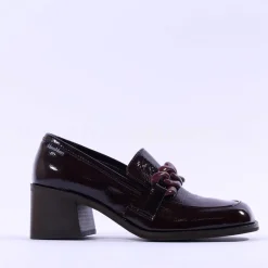 Women Marco Moreo Liverpool Block Heel Loafer - Wine Patent