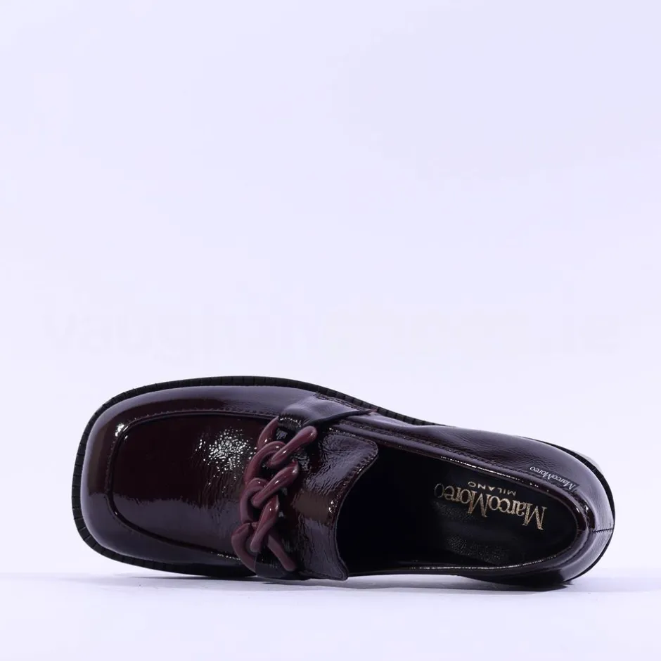 Women Marco Moreo Liverpool Block Heel Loafer - Wine Patent
