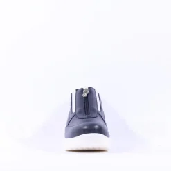 Women Marco Moreo Lola Classic Front Zip Wedge - Navy Silver