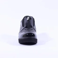 Women Marco Moreo Lola Classic Front Zip Wedge - Black Patent