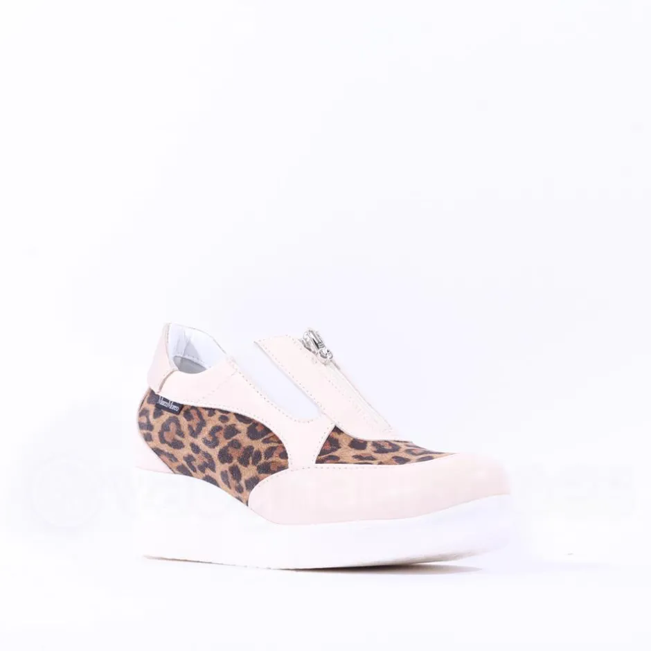 Women Marco Moreo Lola Classic Front Zip Wedge - Leopard Combi