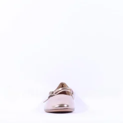 Women Tamaris Lorita Flat Double Strap Pump - Bronze Leather
