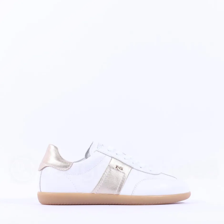 Women NeroGiardini Low Gumsole Trainer - White Gold Leather