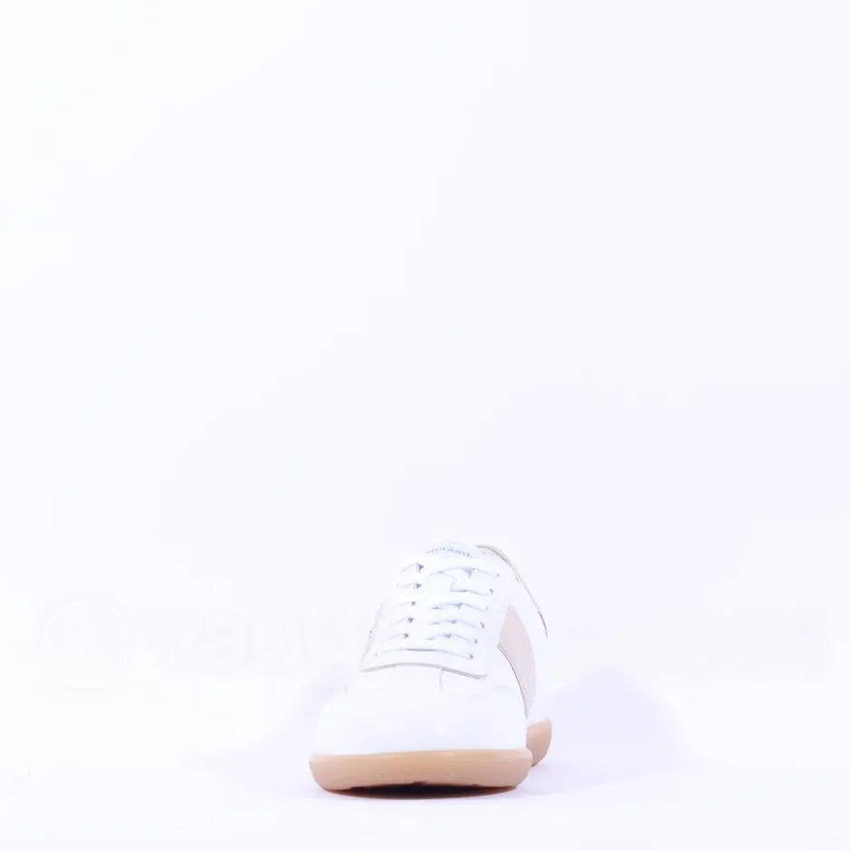 Women NeroGiardini Low Gumsole Trainer - White Gold Leather