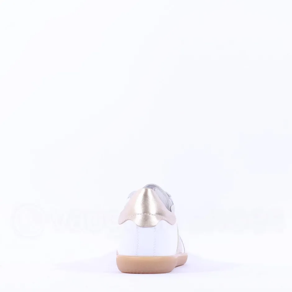 Women NeroGiardini Low Gumsole Trainer - White Gold Leather