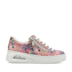 Women Rieker Low Wedge Platform Laced Trainer - Print