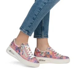 Women Rieker Low Wedge Platform Laced Trainer - Print