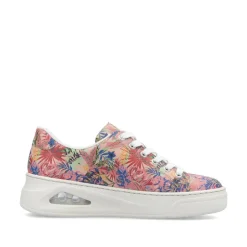 Women Rieker Low Wedge Platform Laced Trainer - Print