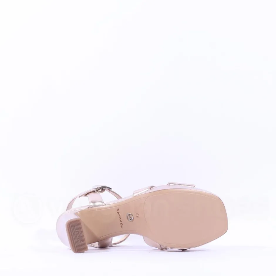 Women Tamaris Luzie Platform Strappy High Heel - Light Gold