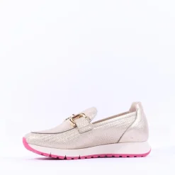 Women Gabor Macie Slip On Wedge Loafer - Gold Pink