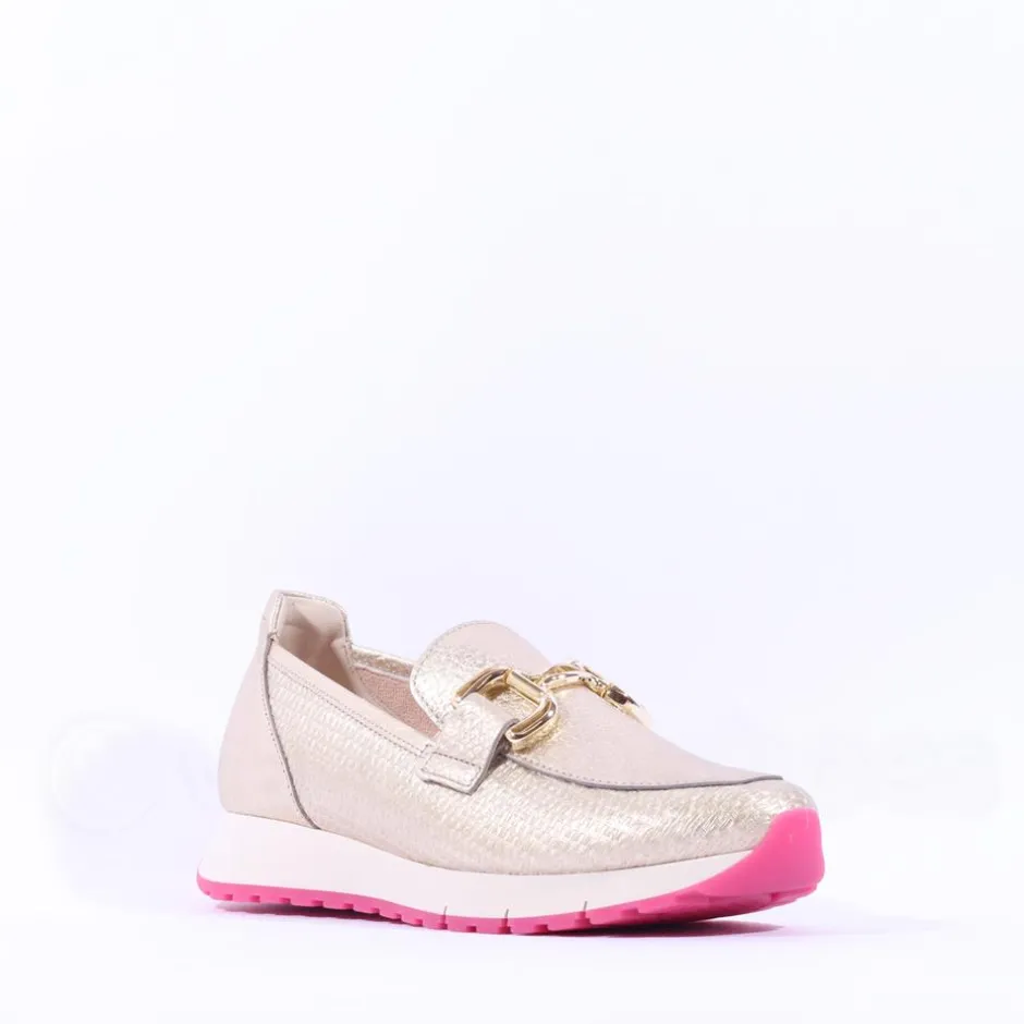 Women Gabor Macie Slip On Wedge Loafer - Gold Pink
