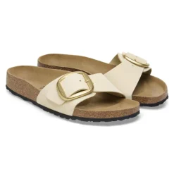 Women Birkenstock Madrid Big Buckle Nubuck - Ecru