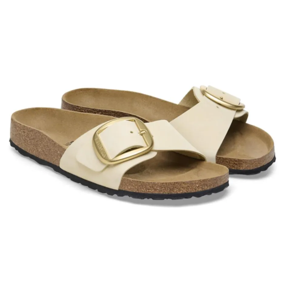 Women Birkenstock Madrid Big Buckle Nubuck - Ecru