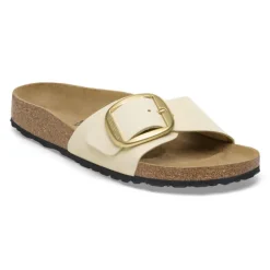 Women Birkenstock Madrid Big Buckle Nubuck - Ecru