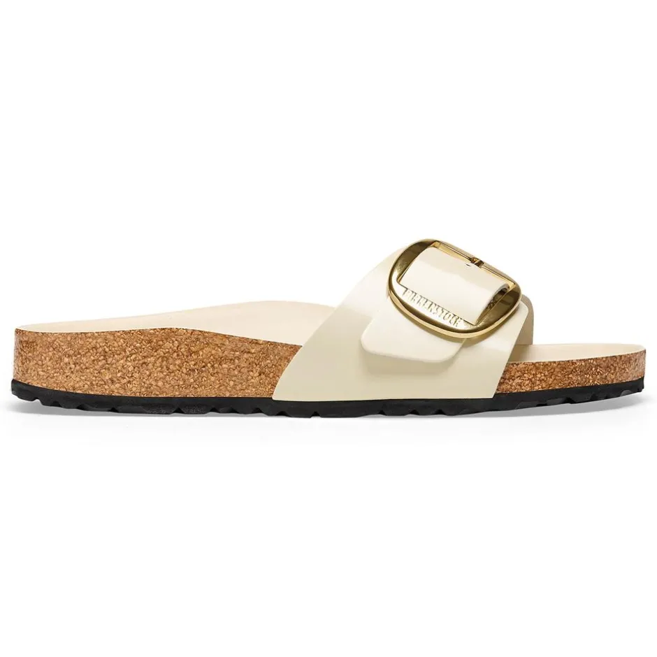Women Birkenstock Madrid Big Buckle Patent - High Shine Ecru