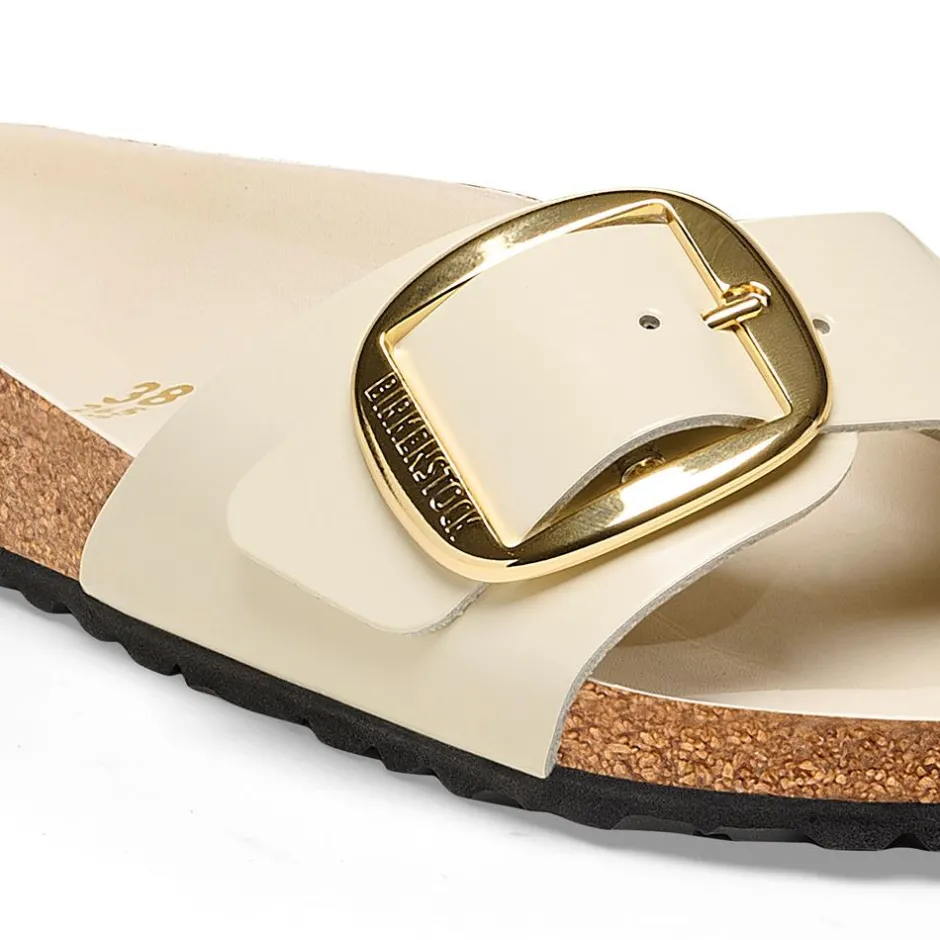 Women Birkenstock Madrid Big Buckle Patent - High Shine Ecru