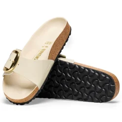 Women Birkenstock Madrid Big Buckle Patent - High Shine Ecru
