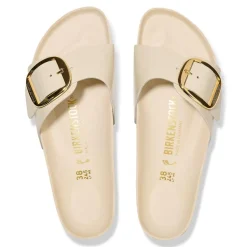 Women Birkenstock Madrid Big Buckle Patent - High Shine Ecru