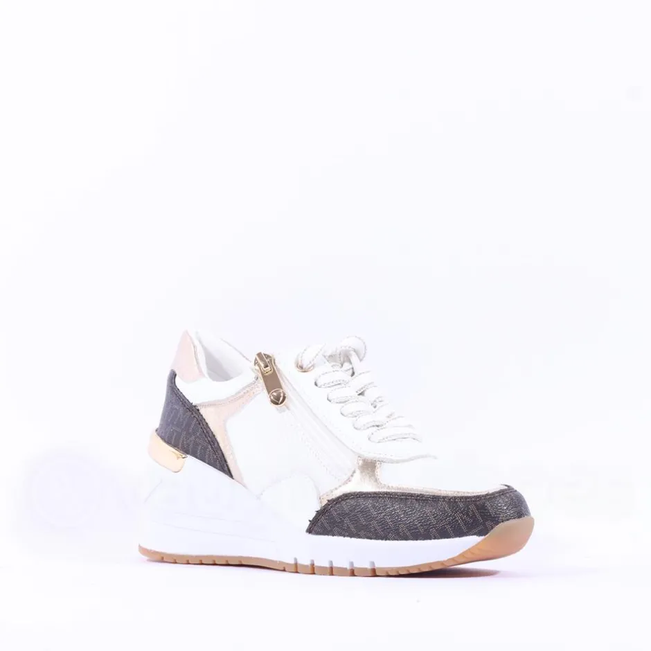 Women Marco Tozzi Magana Wedge Laced With Zip - White Combi