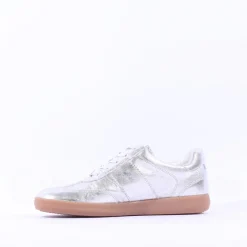 Women Caprice Manou Laced Gumsole Trainer - Silver Metallic
