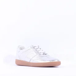 Women Caprice Manou Laced Gumsole Trainer - Silver Metallic