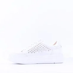 Women Caprice Manou Platform Cutout Trainer - White Leather