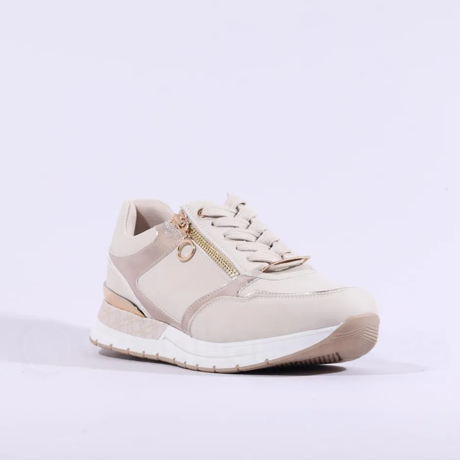 Women Tommy Bowe Ladies Marchino Wedge Trainer - Beige Gold