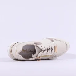 Women Tommy Bowe Ladies Marchino Wedge Trainer - Beige Gold