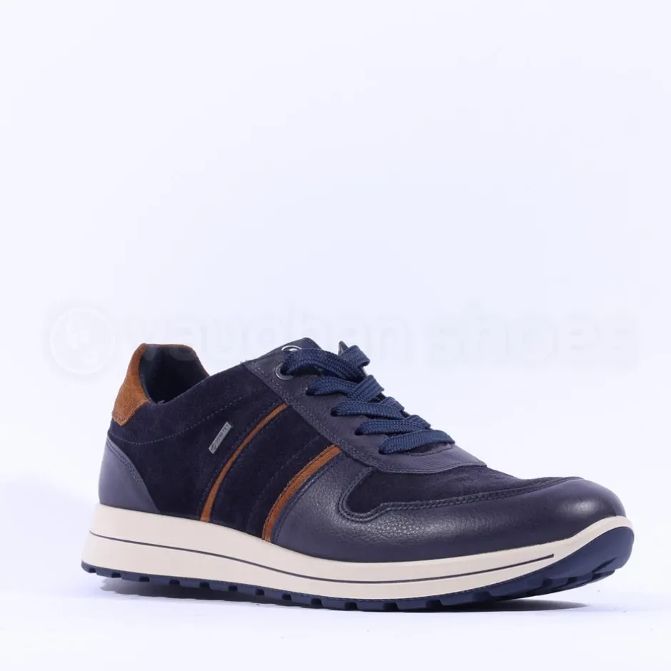 Ara Men Matteo 2.0 Goretex Lace Trainer - Navy Tan Combi