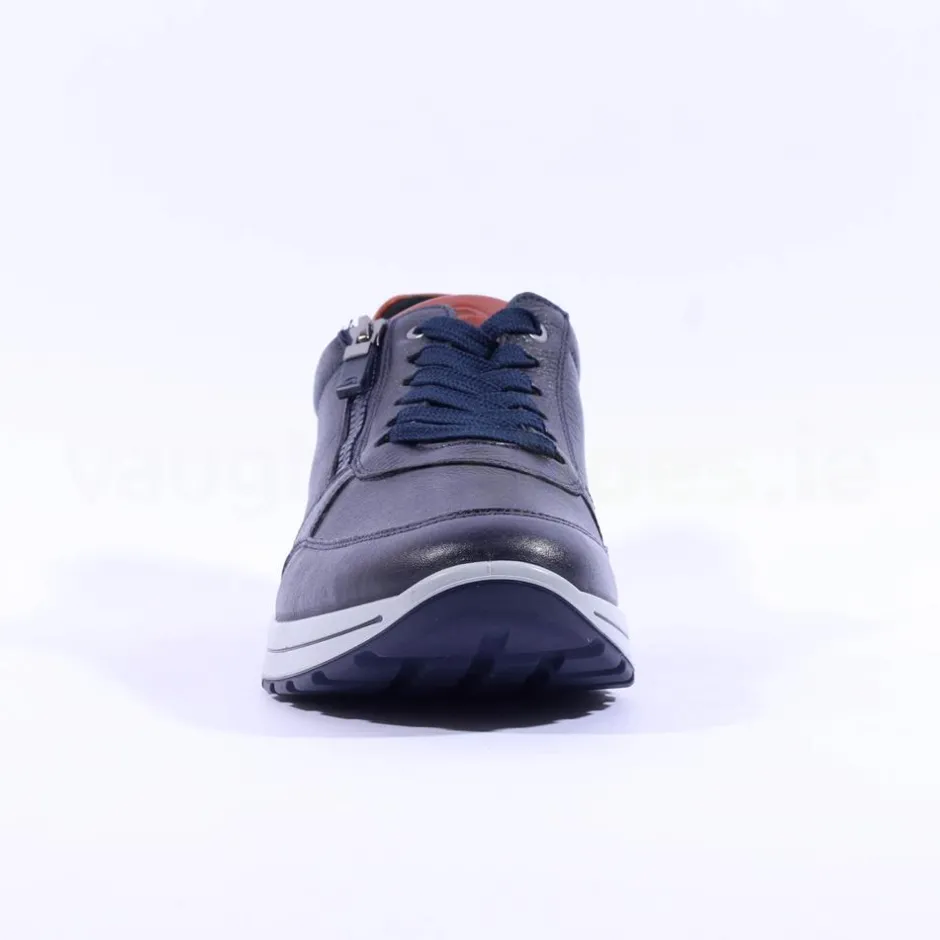 Ara Men Matteo Side Zip Wide Fit Shoe - Navy Tan