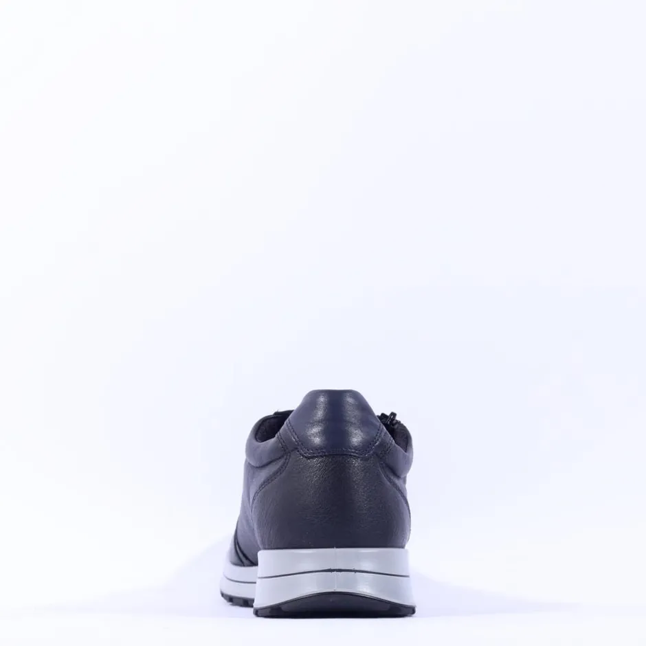 Ara Men Matteo Side Zip Wide Fit Shoe - Navy Grey