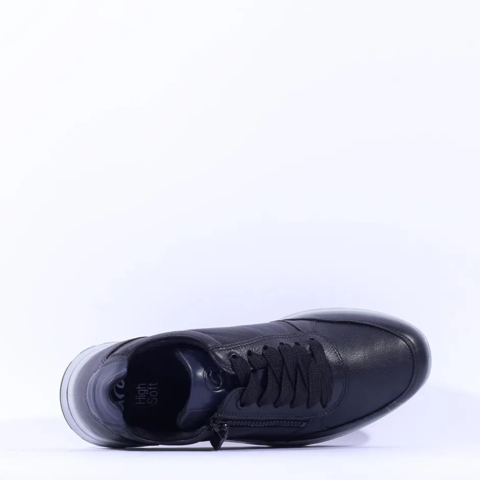 Ara Men Matteo Side Zip Wide Fit Shoe - Navy Grey