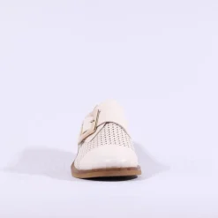 Women Marco Moreo Maura Buckle Punch Loafer - Cream Gold