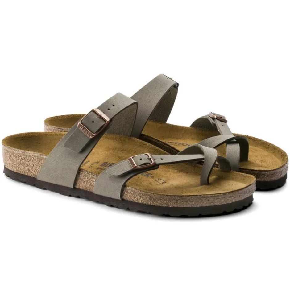 Women Birkenstock Mayari Birko-Flor Nubuck - Stone