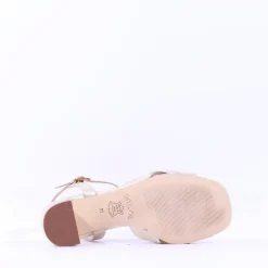 Women Unisa Medway Block Heel Cross Sandal - Gold Leather