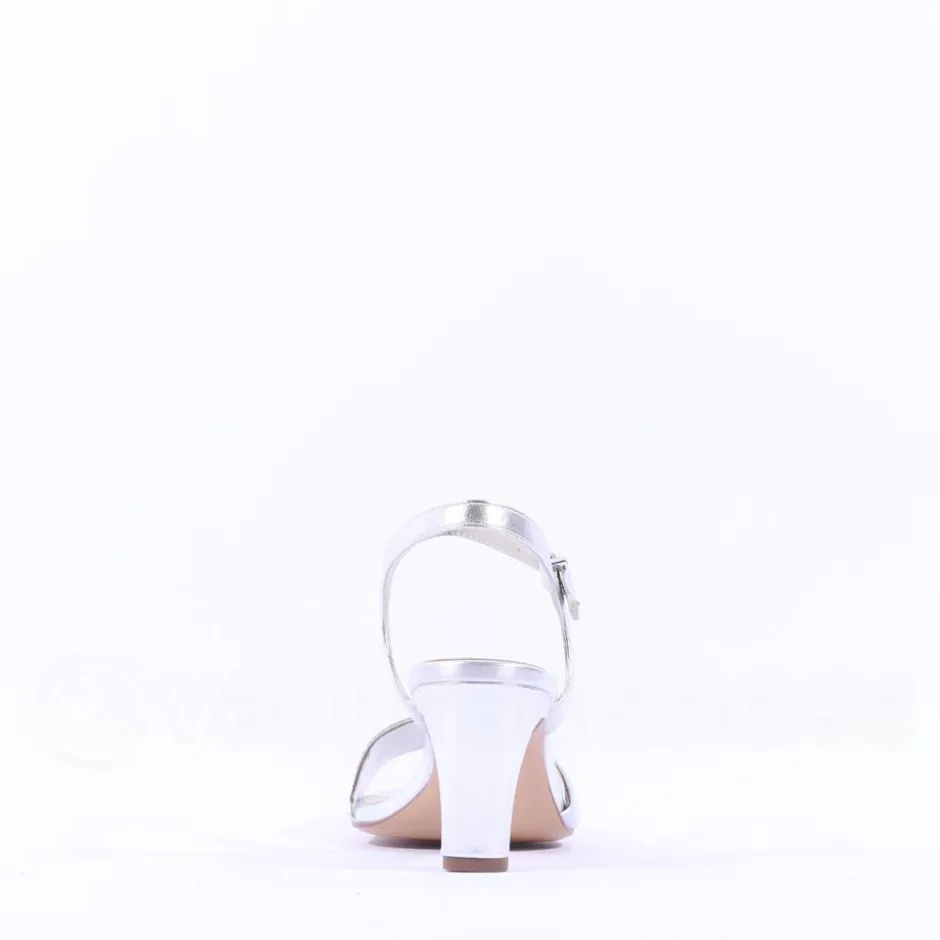 Women Tamaris Meliah Mid Heel Sandal - Silver