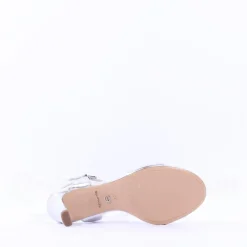 Women Tamaris Meliah Mid Heel Sandal - Silver